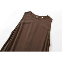 BUNO-2025 Otoño/Invierno nuevas llegadas mujer Simple suelto cuello redondo chaleco sin mangas falda larga vestido Midi - details 3