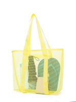 Bolsa de playa de malla de poliéster hueca, bolsa de lavado de viaje de gran capacidad, bolsa de almacenamiento para natación, bolsa de playa de malla minimalista - details 6