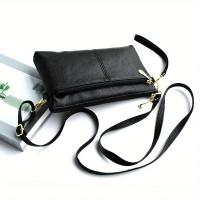 Bolso Bandolera de Lujo para Mujer con Bloqueo RFID - Correa de Hombro Ajustable, Cierre de Doble Cremallera, Bolso de Mano Azul Marino y Negro con Herrajes Dorados para Uso Diario y Formal, Bolso Bandolera - details 5