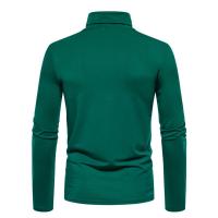 Camiseta de manga larga con cuello medio alto para hombre, Jersey informal de Color sólido, ropa interior - details 39