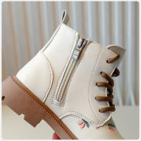 Botas de cuero bordadas para niños y niñas, botines de princesa versátiles, diseño a la moda, otoño - details 6
