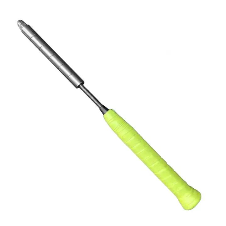 Entrenador de Swing de bádminton de acero inoxidable, fuerza de muñeca para dedo, palo de entrenamiento de bádminton desmontable, práctica ajustable - 1