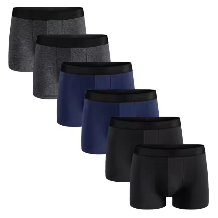 Bóxer de algodón con cintura elástica para hombre, calzoncillos ajustados para uso diario, suaves y transpirables, 100%, 6 piezas - 1