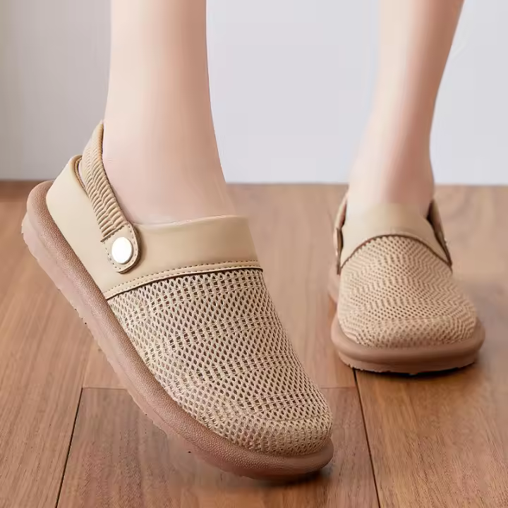 Zapatillas de verano para mujer, transpirables, de algodón y lino, informales, artísticas, para exteriores, cómodas, para mamá - 1