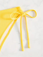 Nuevo traje de baño sexy con espalda descubierta y soporte de acero dividido de Yiyong, bikini con cordones de color sólido para mujer - details 29