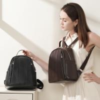 Mochila de piel de vaca de primera capa versátil de gran capacidad Mochila de mujer bolso versátil de cuero suave - details 4