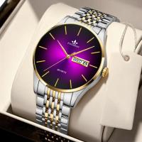 Reloj de cuarzo minimalista para hombre con calendario doble - details 1