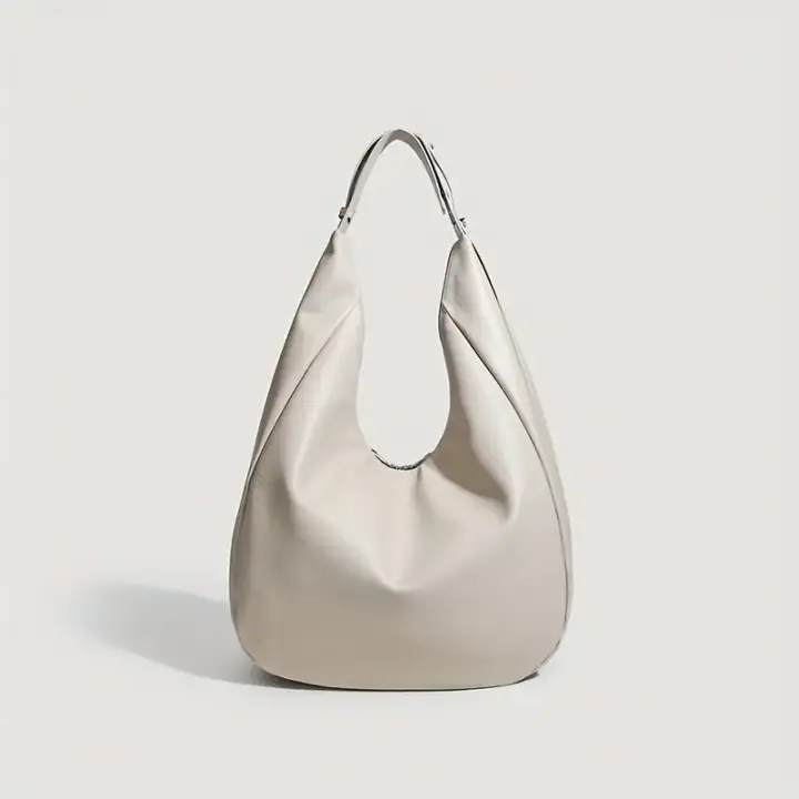 Bolso vintage para mujer, correa ajustable para el hombro, bolso blanco minimalista de gran capacidad para el trabajo, salidas informales - 1