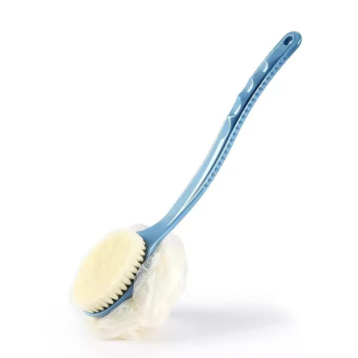 Scttomon Cepillo de Ducha para Cuerpo con Mango Largo y Espuma de Malla - 1
