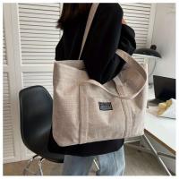 Bolso de mano de tela de cáñamo para mujer, bolso de hombro espacioso, bolso de mensajero versátil con cierre de cremallera, con múltiples bolsillos, para lavar a mano o limpiar en seco - details 6