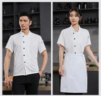 360 °   Traje de restaurante transpirable, camisa de trabajo de cocina, chaqueta de chef de manga corta para hombres y mujeres, uniforme de cocina para servicio de comida - details 7