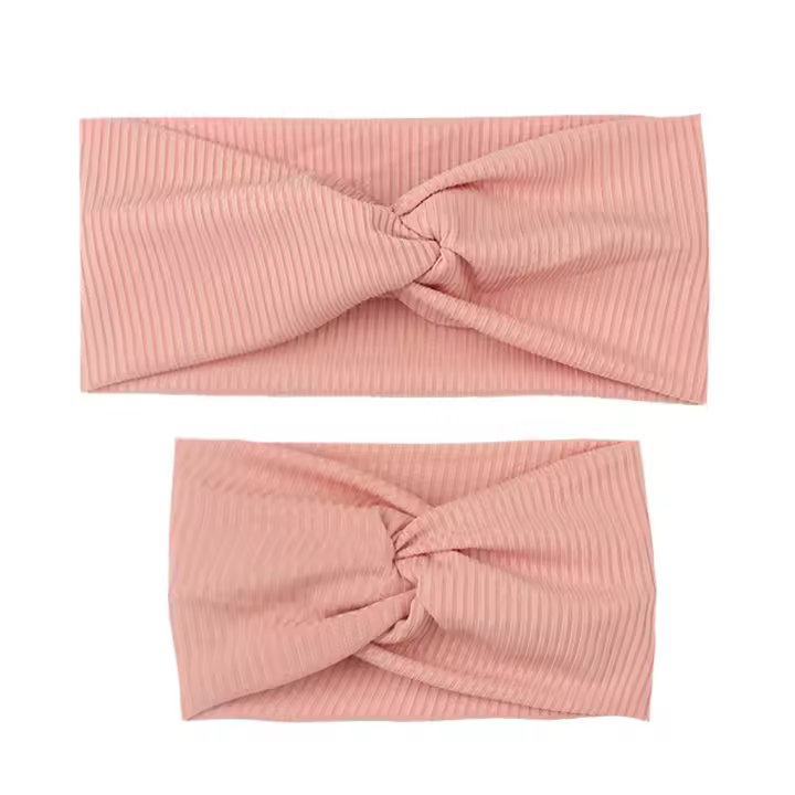 Diadema Elástica de Color Sólido Accesorio de Moda para Madres y Niños Pantalera de Algodón Unisex - 1