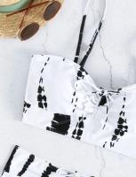 Conjunto de bikini con lazo teñido Traje de baño de cintura alta Traje de baño de Dacron - details 6