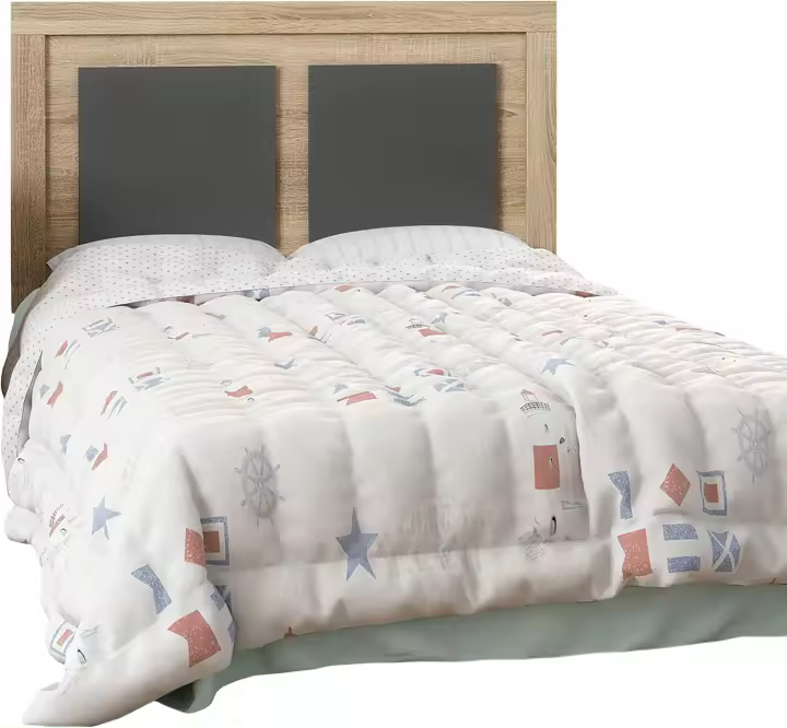 Cabezal para Cama de Matrimonio, Color Andersen Pino y Gris, Medidas: 160 cm (Ancho) x 119,3 cm (Alto) x 3,8 cm (Fondo) - 1
