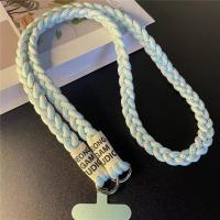 Cordón duradero de tres hebras trenzado para teléfono móvil, correa larga cruzada para el hombro con colgante para coleta para mujer - details 6