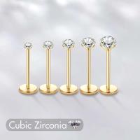 5 aretes, tachuelas, pasadores Labret Push in, joyería perforada con parte posterior plana sin rosca, para oreja, nariz y labio, con CZ de 1,5/2/2,5/3/4 mm - details 5