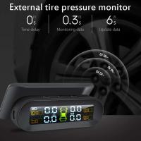 Sistema de supervisión de alarma de presión de neumáticos de coche TPMS, Control automático de brillo, energía Solar inalámbrica, 4 sensores, accesorios de decoración - details 10