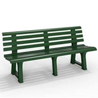 Banco de jardín Verde Gris Blanco para 3 Personas 145x49x74 cm de plástico Duradero con Respaldo