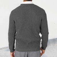 Suéter cansado de manga larga para hombre, chaqueta de punto con cuello en V, ropa de moda de talla grande, otoño e invierno, 2024 - details 6
