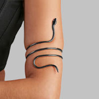 Brazalete Retro de Metal Punk en espiral para mujer y niña, joyería para brazo de serpiente con remolino de Egipto - details 7