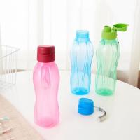 Botella de agua de plástico de 800/1100ML, hervidor de agua duradero de Color sólido a prueba de fugas, gran capacidad, taza de agua deportiva, Fitness - details 1