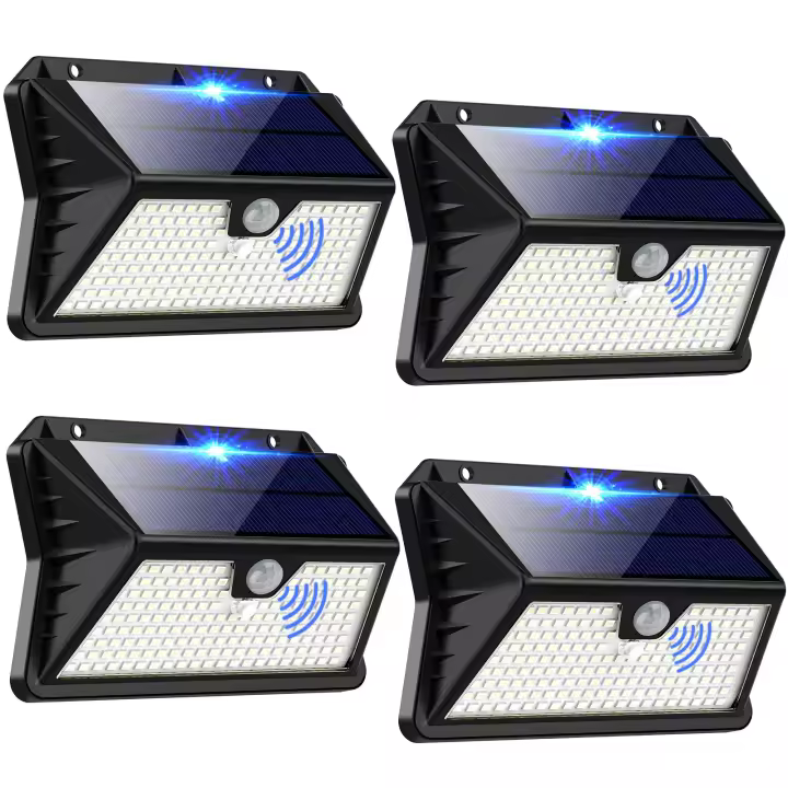 Luces Solares Exteriores 4 Paquetes de 185 LED Modos de Foco Solar Sensor de Movimiento - 1
