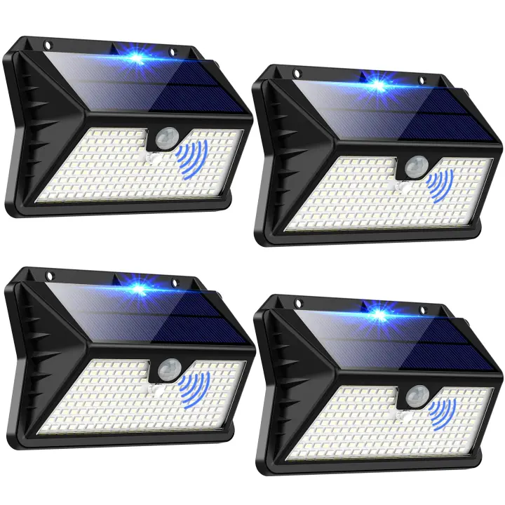 Luces Solares Exteriores 4 Paquetes de 185 LED Modos de Foco Solar Sensor de Movimiento - 1