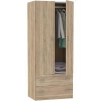 Armario Dormitorio Ropero 2 Puertas 2 Cajones, Blanco, 180x74x50 cm(Alto x Ancho x Fondo), - details 5