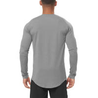 Camiseta de manga raglán para hombre, camisa de fondo de Fitness cómoda, ajustada, manga larga, Otoño, nuevo - details 5