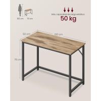 Mesa de Trabajo Pequeña Industrial Ideal para Teletrabajo, Estudio, Dormitorio 60 x 135 x 76cm - details 91
