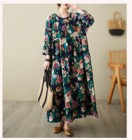 Vestido Vintage de Algodón de Manga Larga Talla Grande, Elegante y Suelto para Mujeres - details 47