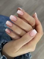 24PCS Uñas Postizas Cortas En Forma De Dátil Y Rosa Con Gradiente Blanco Y Plateado Para Mujer Regalo De Navidad Uñas De Fiesta - details 2