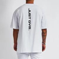 Oversized T shirts Mens Dropped Shoulder Half Sleeve Tops Tees Summer New Fashion Loose Sports T-shirt Men Mesh Fitness Tshirt - details 2