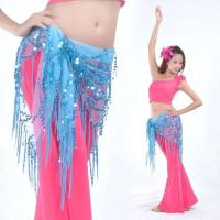 Tres nuevos estilos de borlas de lentejuelas que muestran cinturones indios para el vientre, pañuelos, nalgas y bufandas de baile para mujeres. - details 13