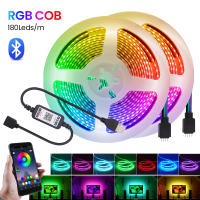 Tira de Luces LED RGB, cinta de diodo Flexible, DC5V, COB, USB, Bluetooth, Control por aplicación, 180LED/m, 5MM, PCB, retroiluminación de TV - details 0