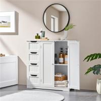 Armario de Baño de Suelo Mueble Auxiliar Comodo con 4 Cajones Estante Ajustable 81x30x83 cm Blanco - details 1