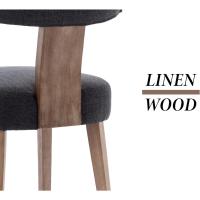 2 Sillas de Comedor de Lino, Sillas de Cocina con Patas de Madera, Sillas de Restaurante Clásicas, Sillas de Salón Tapizadas con Respaldo - details 9