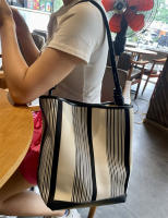 Bolso de Mujer de Lona a Rayas Bolso de Hombro Grande Capacidad Bolso Informal para las Axilas - details 10