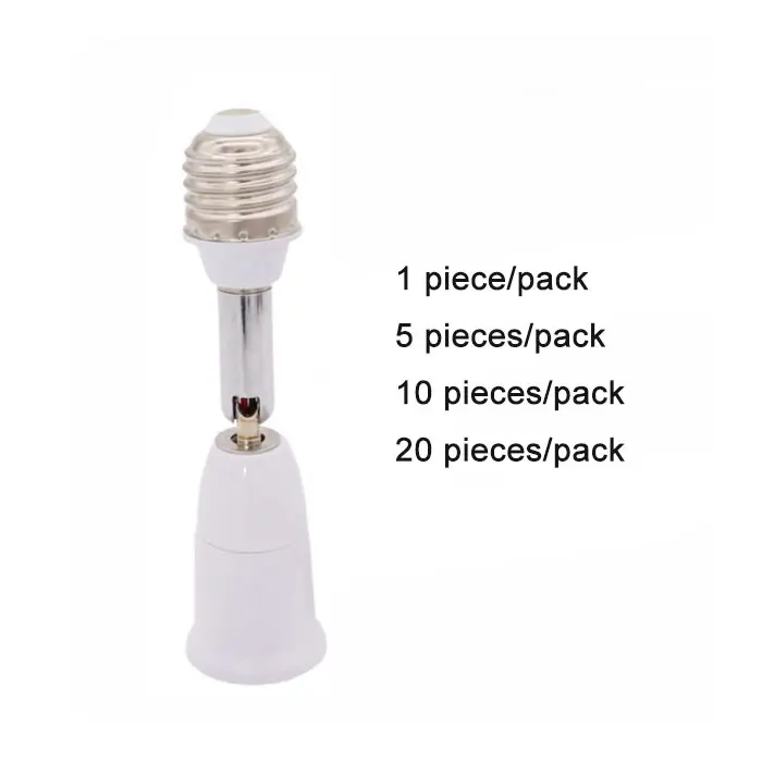 Extensor de soporte Flexible para enchufe E27, convertidor de Base ajustable a E27, adaptador de extensión de bombilla, paquete de 1/5/10/20 piezas - 1