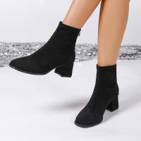 Botas de tacón alto de moda para mujer Primavera-Otoño-Invierno 2025 Cabeza cuadrada cremallera trasera - details 7