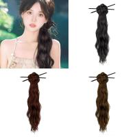 Horquilla para el pelo, cola de caballo larga ondulada y rizada, nuevo estilo chino, moño de flores, peluca con pinza, cola de caballo esponjosa, postizo, Cheongsam - details 1