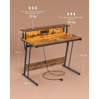 Escritorio de Juegos con Luces LED y Enchufes Mesa de Oficina Dormitorio para 2 Monitores - details 29