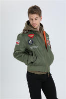 Chaqueta de vuelo de piloto de satén para hombre, cortavientos militar bordado a prueba de viento, primavera fina y verano - details 4