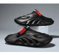 Sandalias que usan los hombres en verano, antideslizantes de suela gruesa, zapatos con orificios con sensación de mierda para conducir, geniales zapatillas de bolsa de gran tamaño de doble propósito de playa - details 13