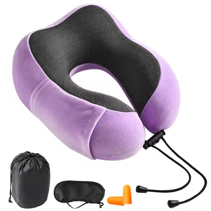 Almohada en Forma de U Portátil Almohada de Viaje para el Cuello Espuma Viscoelástica - 1