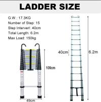 Escalera Plegable de Aluminio Multiusos 5M de Extensión con Ganchos 16.5FT Resistente hasta 330lb - details 5