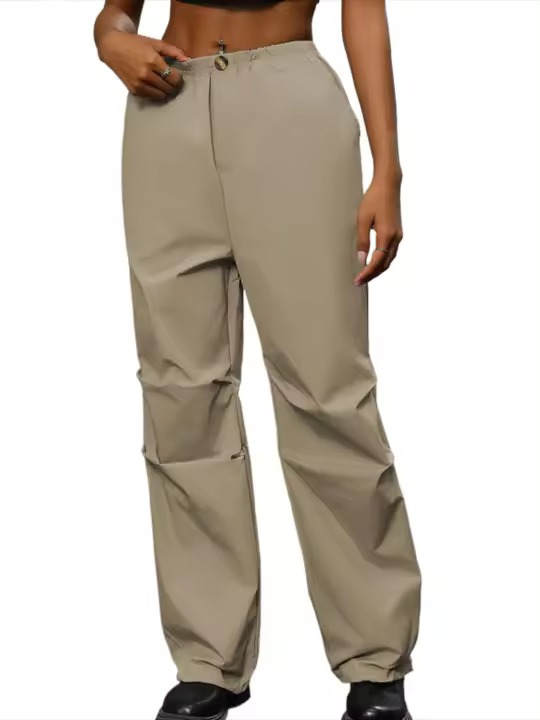 Pantalones femeninos de cintura alta, holgados, de moda coreana, de pierna recta para mujer, primavera/otoño 2025 - 1