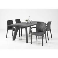 Pack x4 Silla jardín para Interior y Exterior con reposabrazos Ideal para Jardines y terrazas, apilable, Resina con Acabado de ratán Plano, Color Marrón - details 10