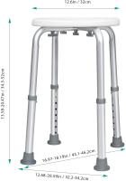 Silla de ducha médica Asiento de bañera Sool Baño Blanco Redondo Ajustable 8 direcciones Altura 36-54 cm, pies antideslizantes Carga 136 kg - details 5