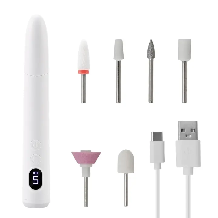 Taladro Eléctrico para Uñas Portátil, Sin Cable, Pantalla LED, Herramienta de Pulido de Gel de Acrílico para Manicura en Casa y Salón - 1